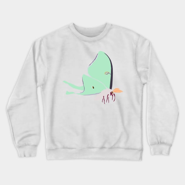 Luna Moth Crewneck Sweatshirt by stargatedalek